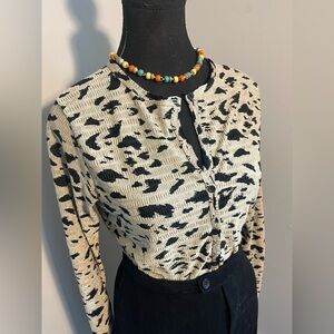 Pleat Pleat by Rafael Vintage Cheetah Print Blouse